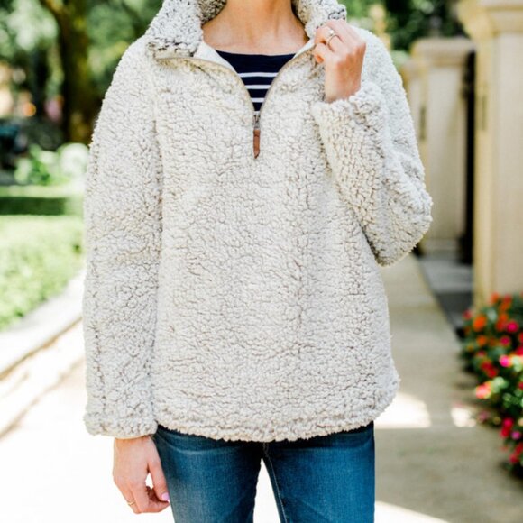 Thread and Supply Wubby Fleece Quarter Zip Soft Fuzzy Faux Fur Cozy Pullover Lar - Picture 4 of 16